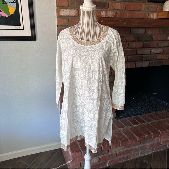 Pax Philomena Dresses & Skirts - NWT Pax Philomena Embroidered Snow White Tunic Dress Sz L
